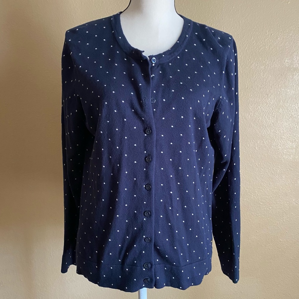 Tommy Hilfiger Blue Polka Dot Cardigan Size XL